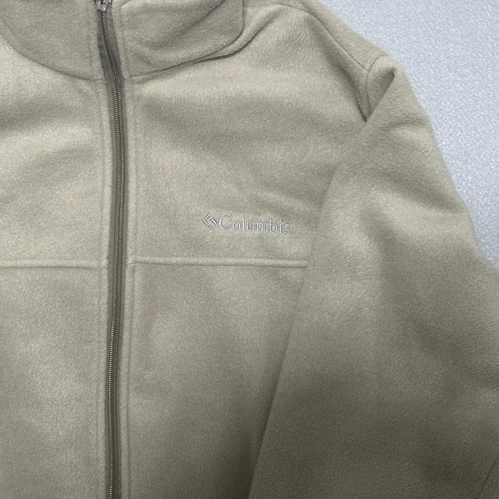 Columbia Mens Steens‎ Mountain Full Zip Fleece Jacket Tan Beige Large L